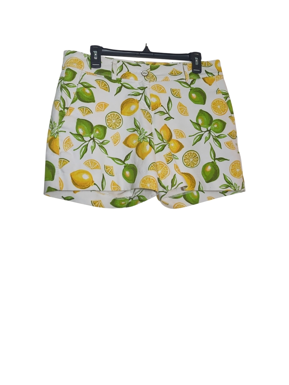 Isaac Mizrahi New York Lemon Lime Citrus Print Shorts Sz 10 Summer Resort Preppy